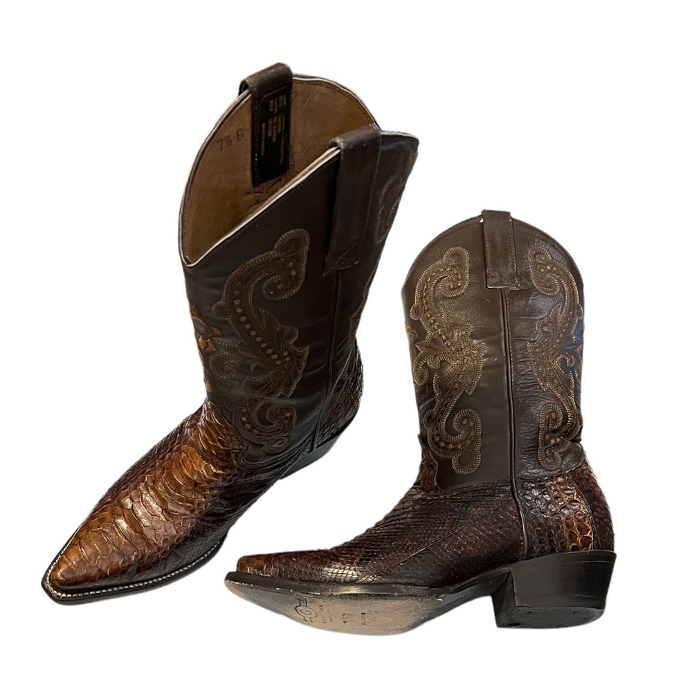 Circle G Western Python Leather Boots
